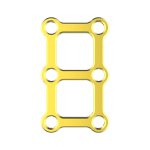 PLAQUE EN TITANE DE SUPPORT CARRÉ DE 14.5 2*2 TROUS