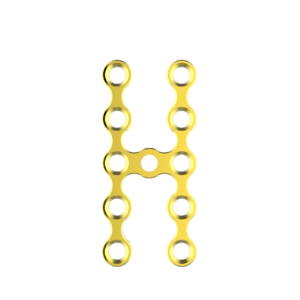 PLAQUE EN TITANE EN H EP 1mm 11 TROUS